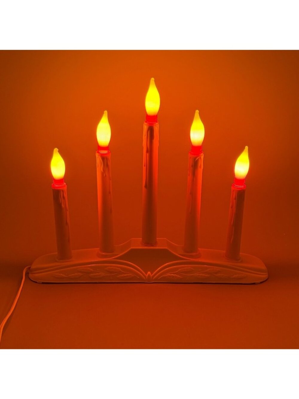 Vintage Christmas 5-Light Electric Window Drip Style Candle Candolier & Bulbs -A - Picture 1 of 7